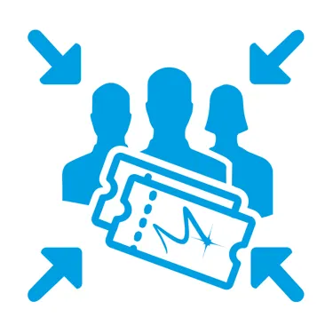 Covid Response Icons Cyan Reduced Ticket Sales