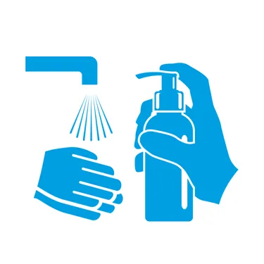 Covid Response Icons Cyan Hygiene Stations