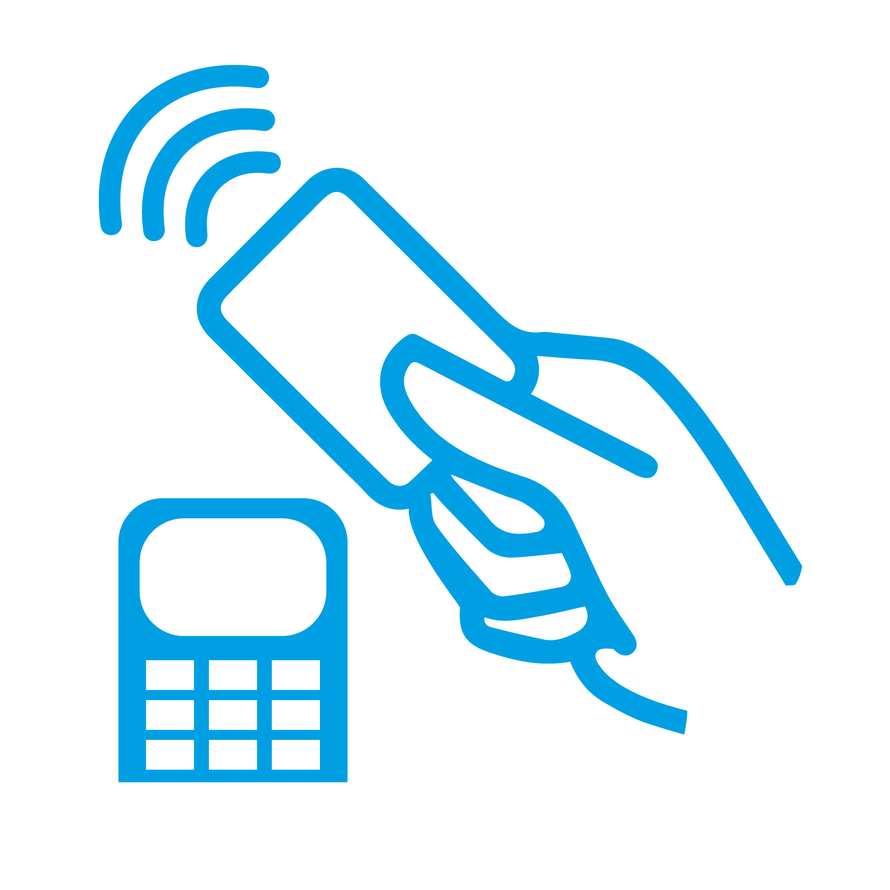 Covid Response Icons Cyan Contactless