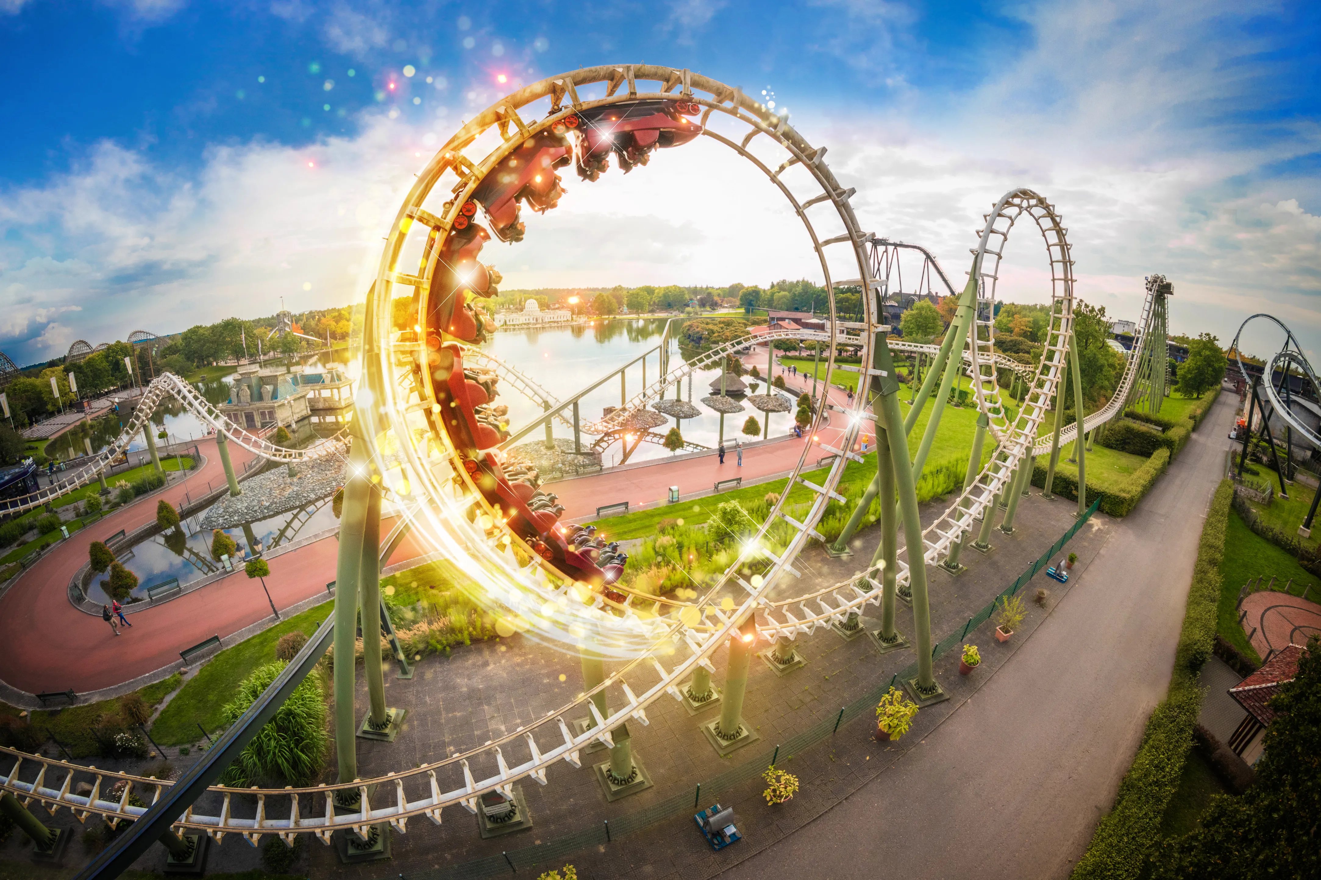 Heide Park Resort Big Loop Loopingbahn Seeblick