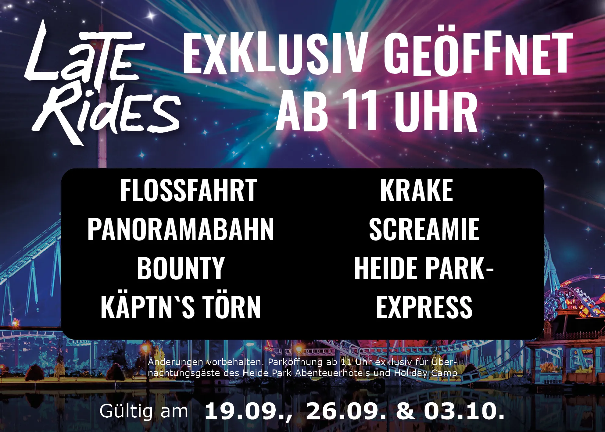 Late Rides im Heide Park Resort 