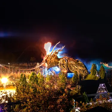 Heide Park Resort Halloween Colossos Bei Nacht