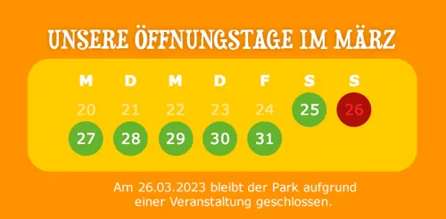 Öffnungstage im März
